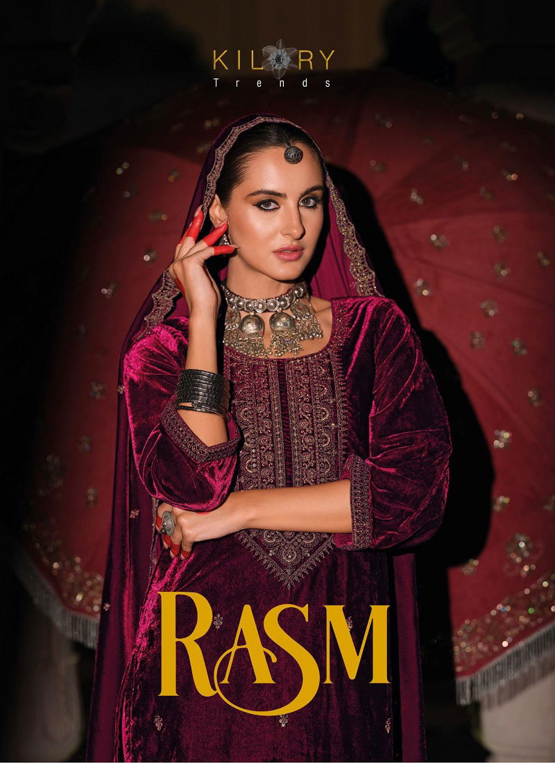 Rasm By Kilory Velvet Fancy Salwar Suits Wholesale Shop In Surat Catalog